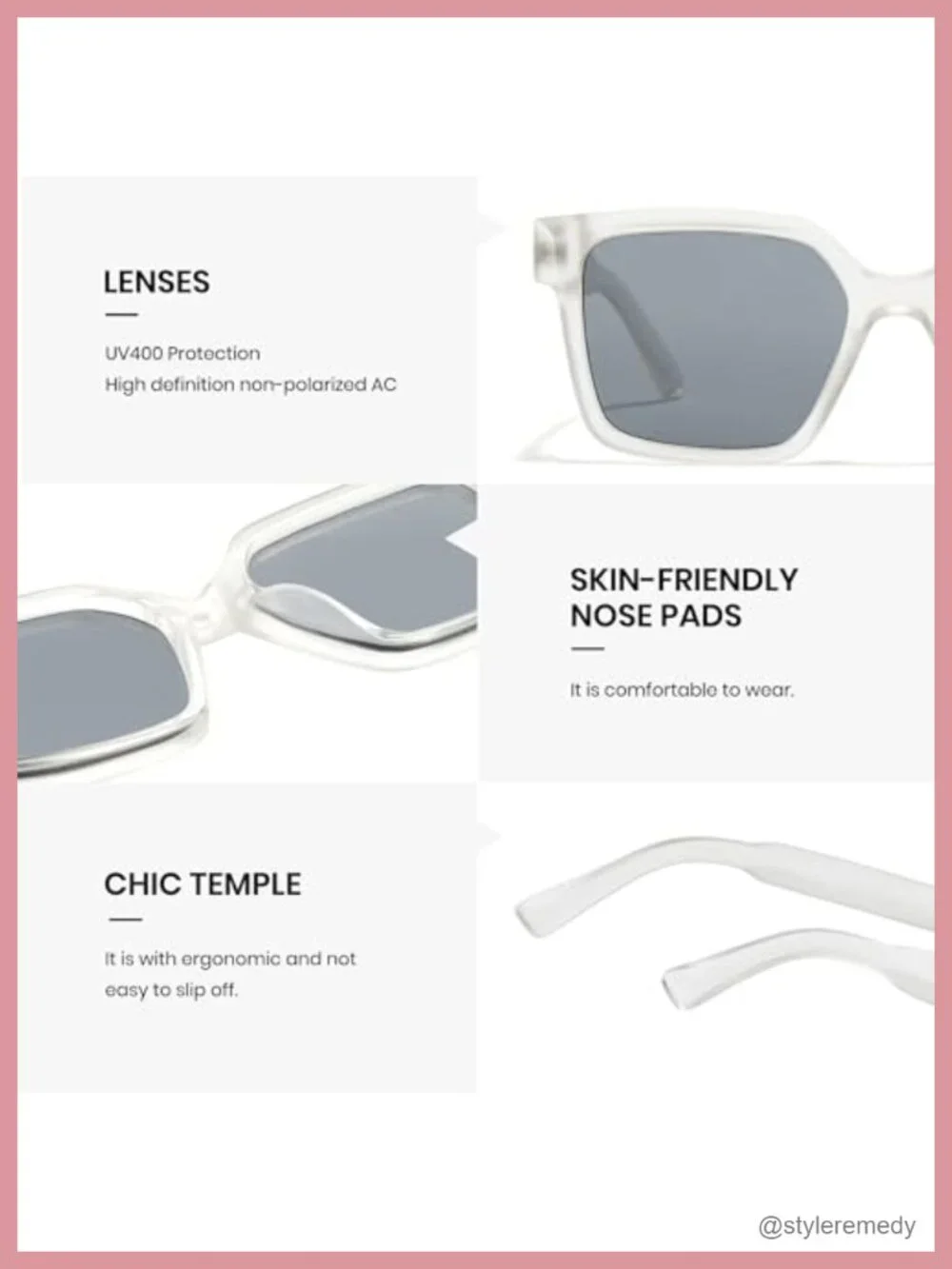 Large Chunky Square Sunglasses Y2K Streetwear Style